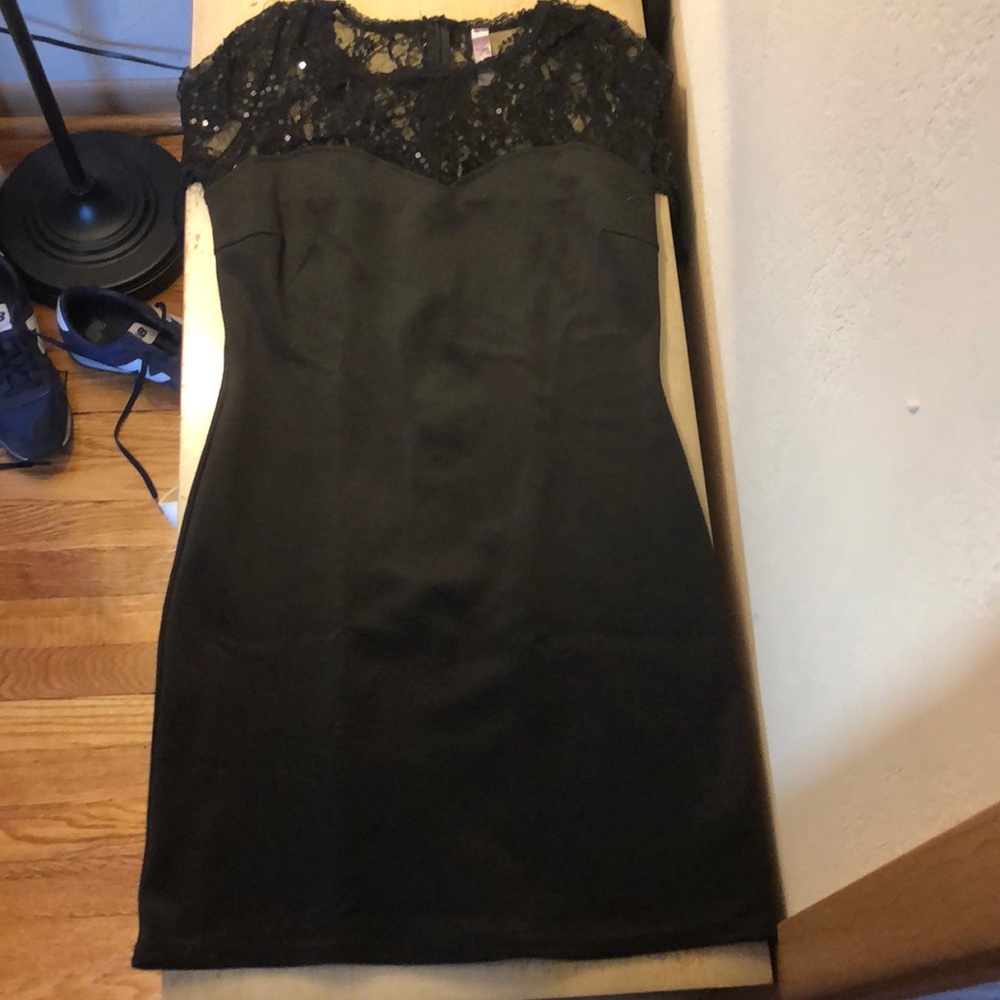 Black sequin mini dress